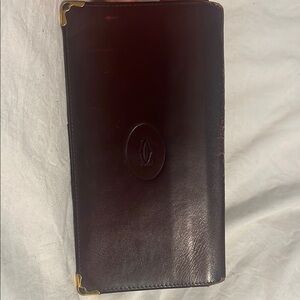Cartier Elegant Dark Brown Leather Wallet